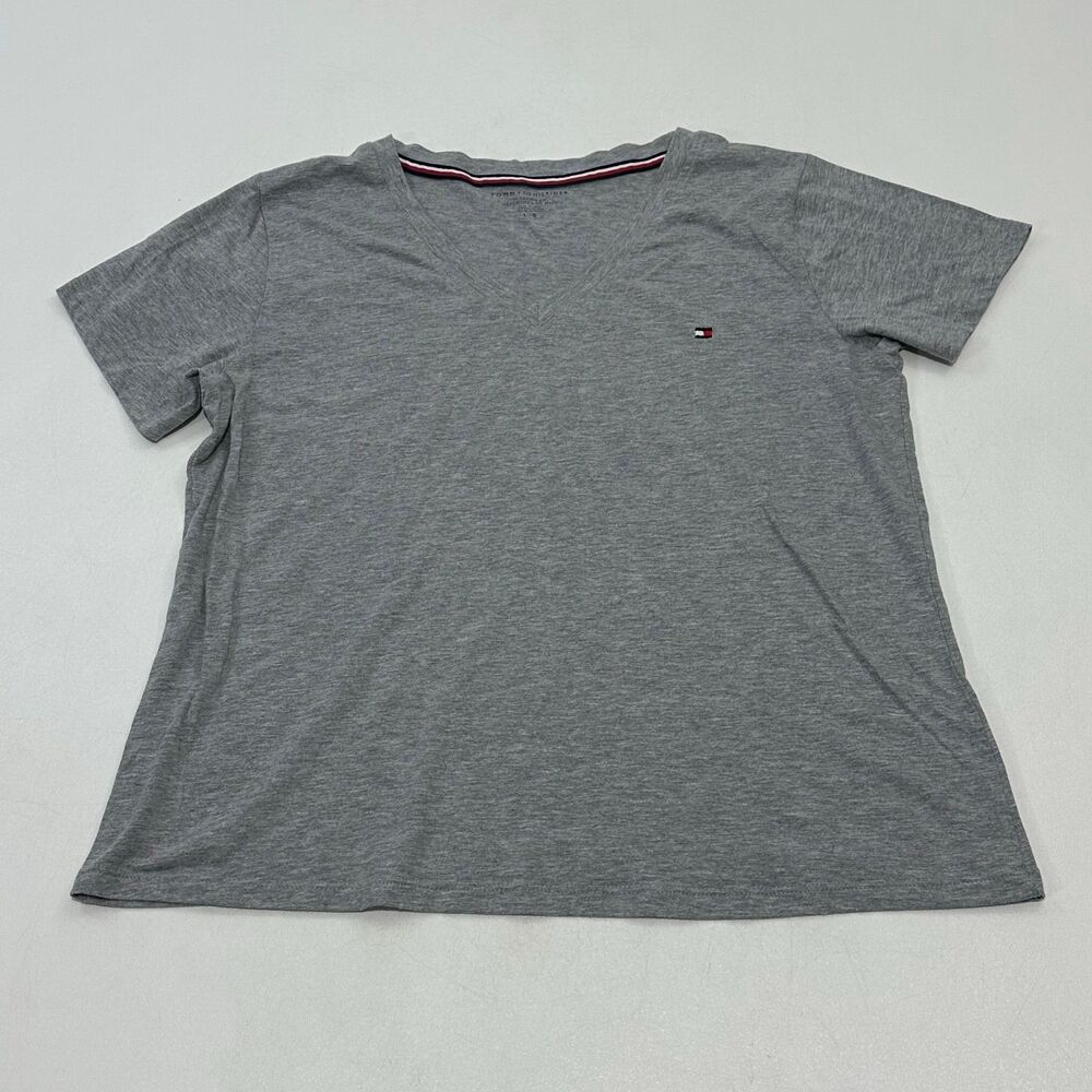 Tommy Hilfiger Sleepwear V-Neck‎ Shirt Grey, Size Large